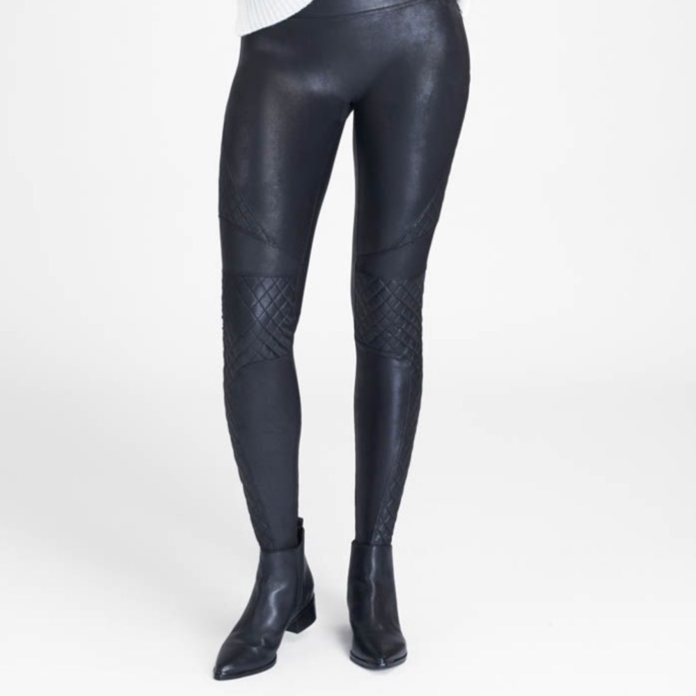 BNWT Faux Leather Moto Leggings SPANX - M